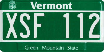VT license plate XSF112
