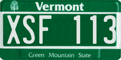 VT license plate XSF113
