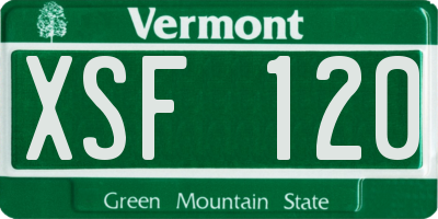 VT license plate XSF120