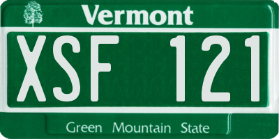 VT license plate XSF121