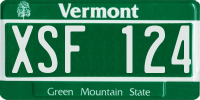 VT license plate XSF124