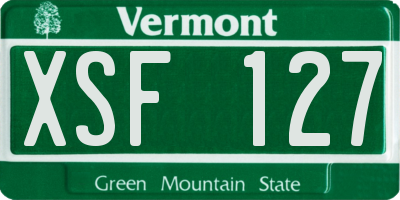 VT license plate XSF127
