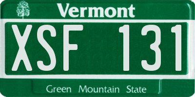 VT license plate XSF131