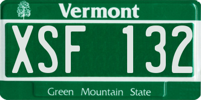 VT license plate XSF132