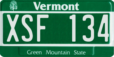 VT license plate XSF134