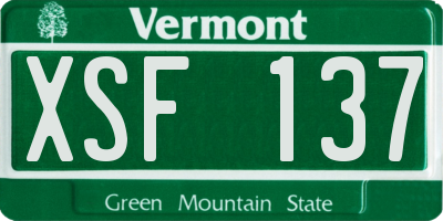 VT license plate XSF137