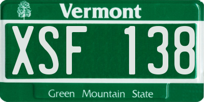 VT license plate XSF138