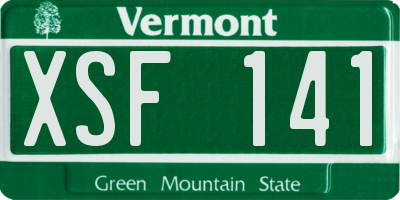 VT license plate XSF141