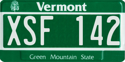 VT license plate XSF142