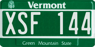 VT license plate XSF144