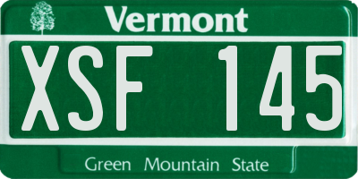 VT license plate XSF145