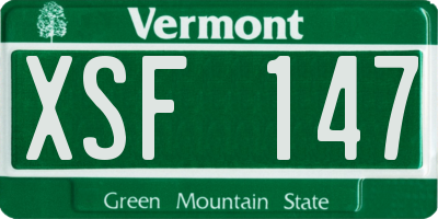 VT license plate XSF147