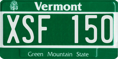 VT license plate XSF150
