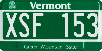 VT license plate XSF153