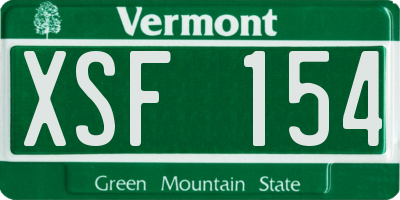 VT license plate XSF154