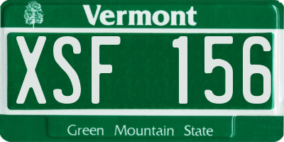 VT license plate XSF156