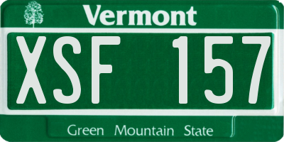 VT license plate XSF157