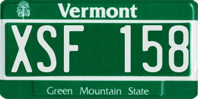 VT license plate XSF158