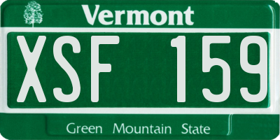 VT license plate XSF159
