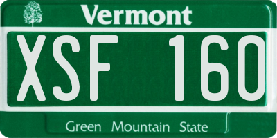 VT license plate XSF160