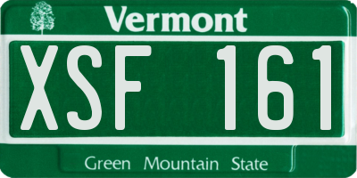 VT license plate XSF161