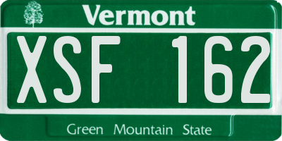 VT license plate XSF162