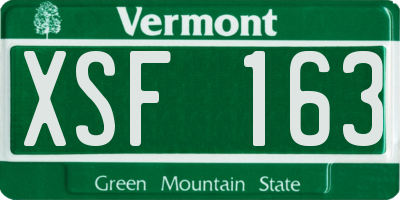 VT license plate XSF163