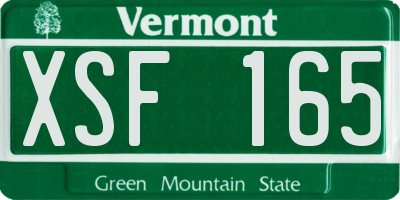 VT license plate XSF165
