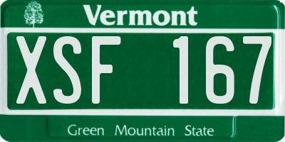 VT license plate XSF167