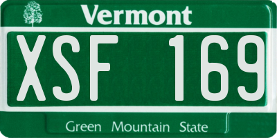 VT license plate XSF169