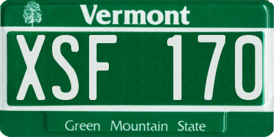 VT license plate XSF170
