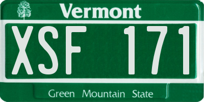 VT license plate XSF171