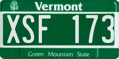 VT license plate XSF173