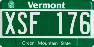 VT license plate XSF176
