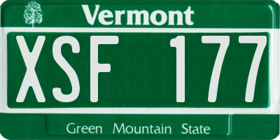 VT license plate XSF177