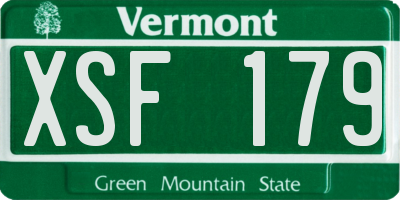 VT license plate XSF179
