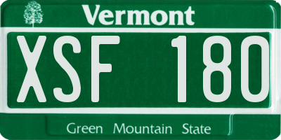 VT license plate XSF180