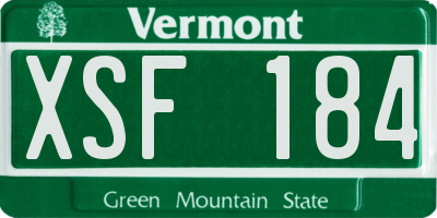 VT license plate XSF184