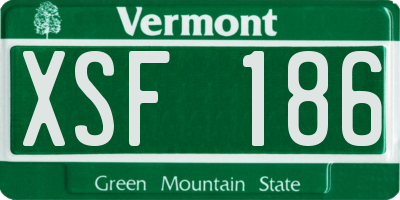 VT license plate XSF186