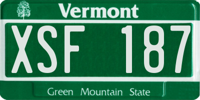 VT license plate XSF187