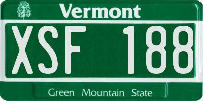 VT license plate XSF188