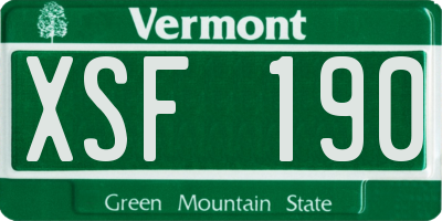 VT license plate XSF190