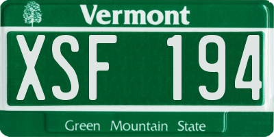 VT license plate XSF194