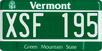 VT license plate XSF195