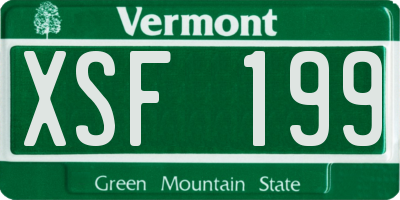 VT license plate XSF199