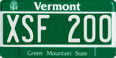 VT license plate XSF200