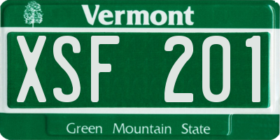 VT license plate XSF201
