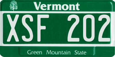VT license plate XSF202