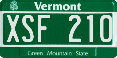 VT license plate XSF210