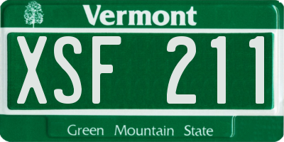 VT license plate XSF211